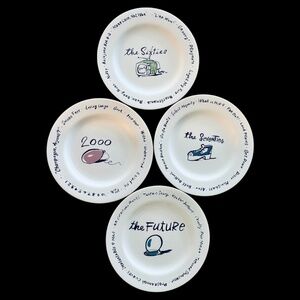Pottery Barn Millennium Series Decades Salad/Dessert Plates Set (B) of 4